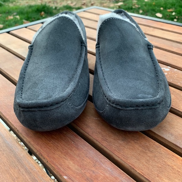 UGG ASCOT Suede Leather Wool Moccasins Loafers - Picture 2 of 9